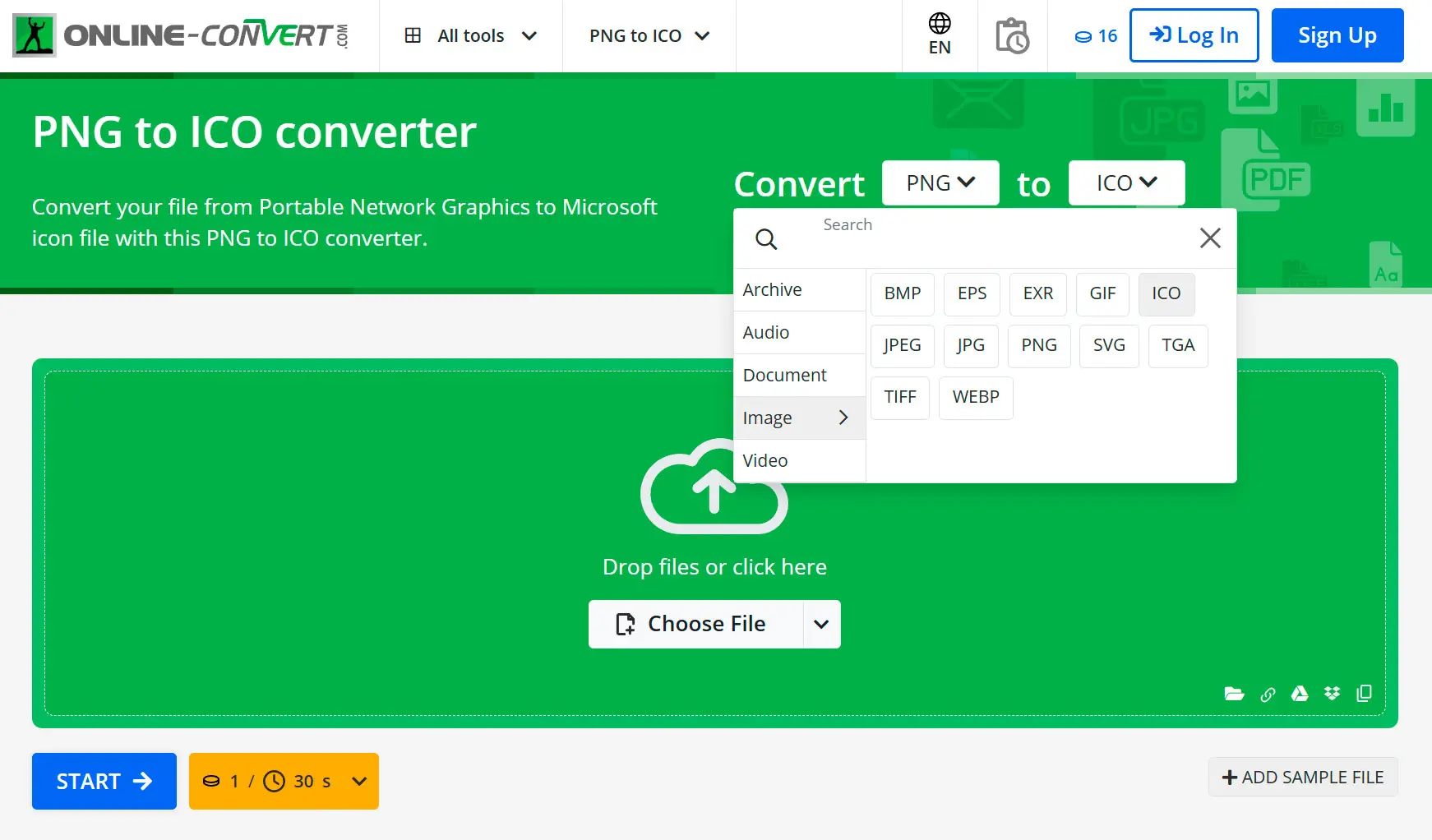 Online-Convert.com: create icon from png..