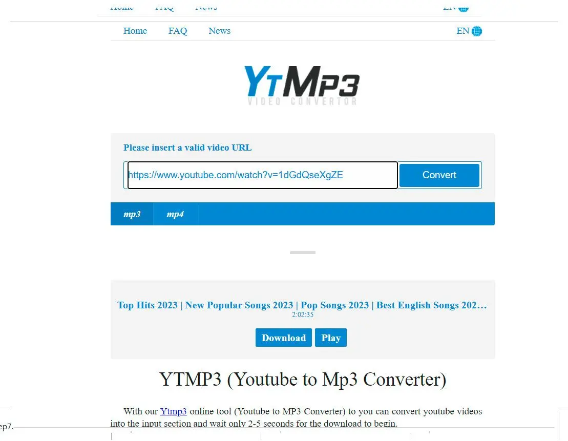 YTMP3 - MP3 Conversion Process to save..